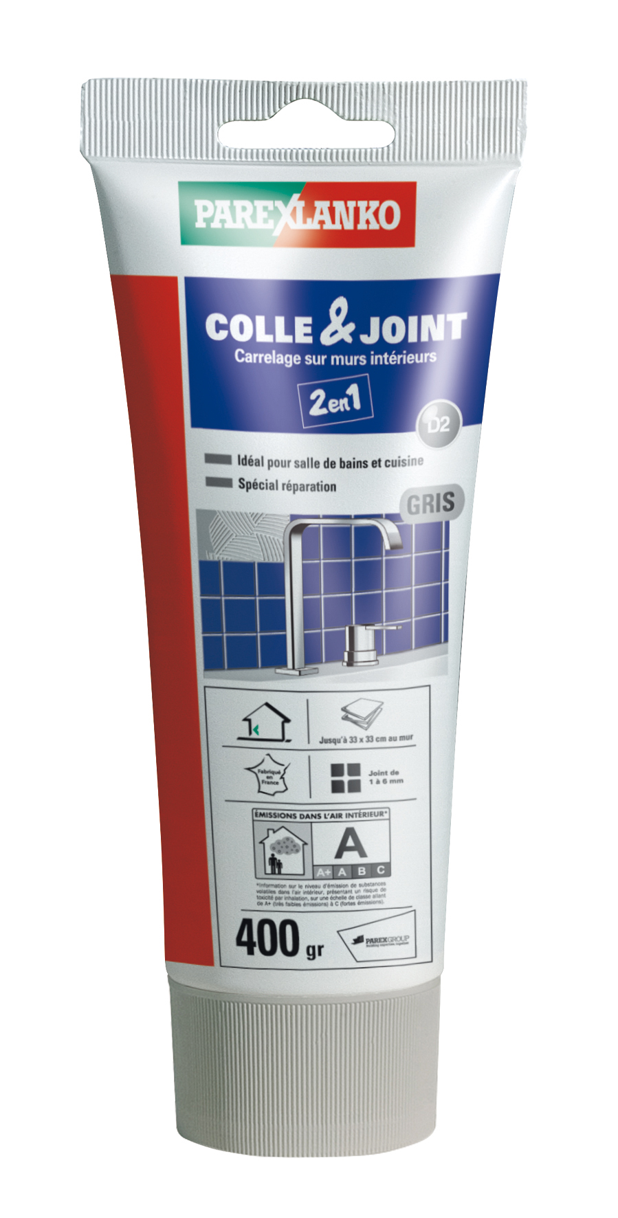 Colle & joint carrelage en pâte gris 400g - PAREXLANKO